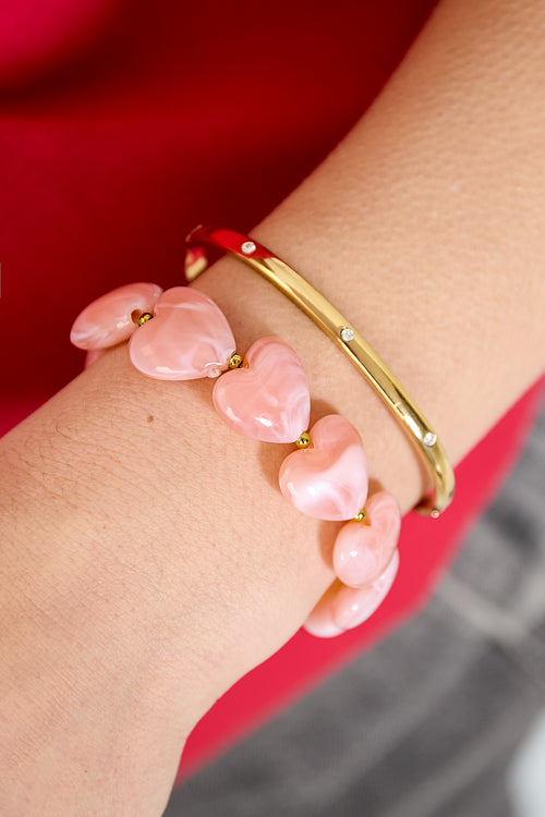 Bracciale con perline a forma di cuore