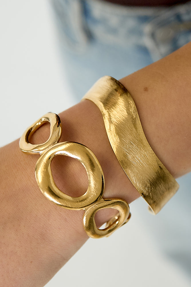 Braccialetti con polsino in acciaio inossidabile, forma irregolare, casual, quotidiani, semplici, gioielli da donna